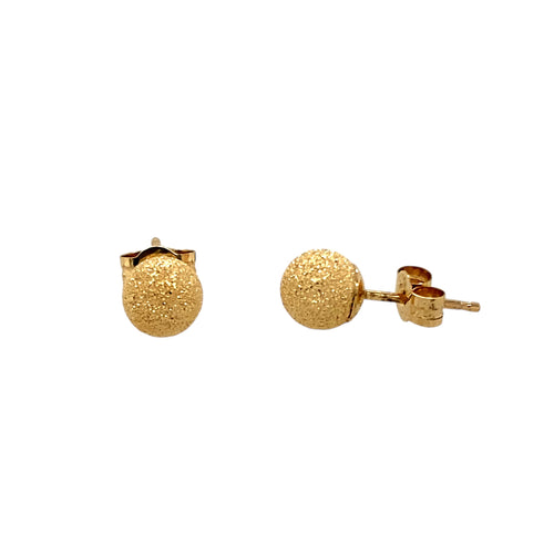 9ct Gold 5mm Sparkle Ball Stud Earrings