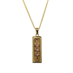 9ct Gold & Diamond Set Clogau Ingot 18" Necklace