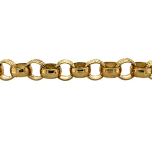 New 9ct Solid Gold 9" Patterned Belcher Bracelet