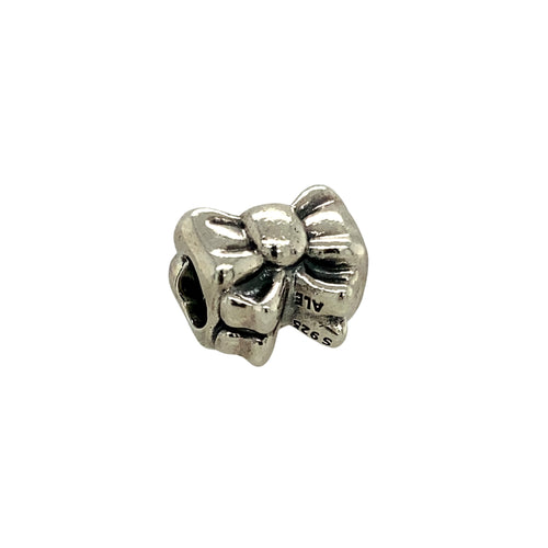 Preowned 925 Silver Pandora Bow Charm with the weight 4.10 grams