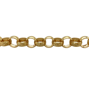 New 9ct Solid Gold 9" Patterned Belcher Bracelet