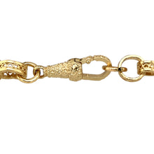 Load image into Gallery viewer, New 9ct Yellow Gold 7.5&quot; Fancy Heart Link Bracelet with the weight 16.90 grams. The link width is approximately 9mm
