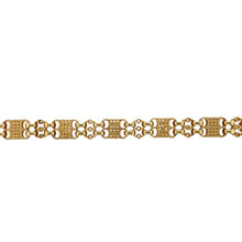 Load image into Gallery viewer, New 9ct Gold 7.75&quot; Double Patterned Gypsy Style Link Bracelet
