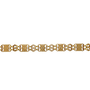 New 9ct Gold 7.75" Double Patterned Gypsy Style Link Bracelet