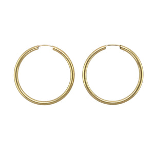 9ct Gold Plain Hoop Earrings