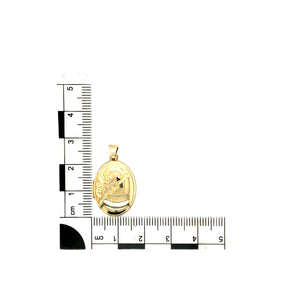 9ct Gold Patterned Oval Locket