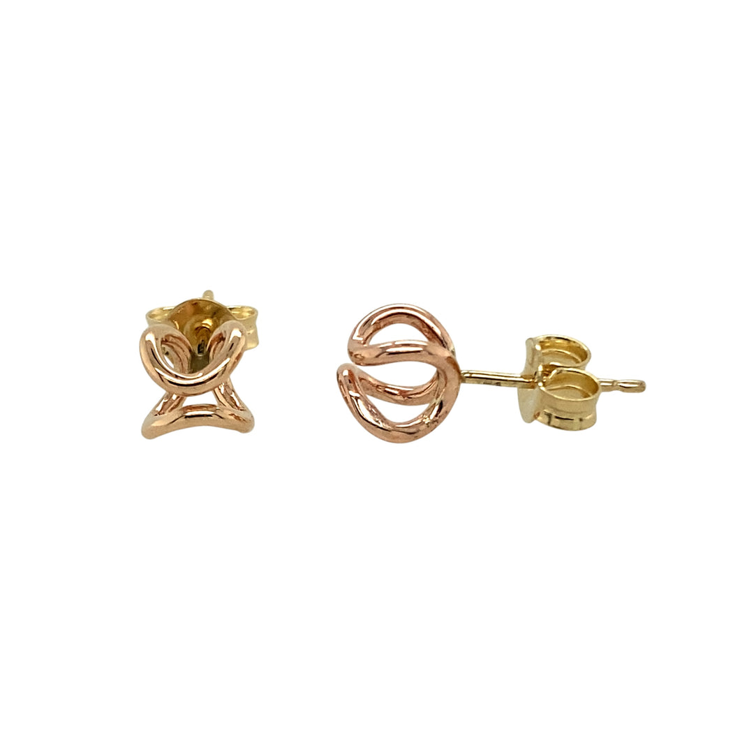 9ct Welsh Gold Curved Stud Earrings