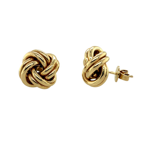 9ct Gold 15mm Knot Stud Earrings