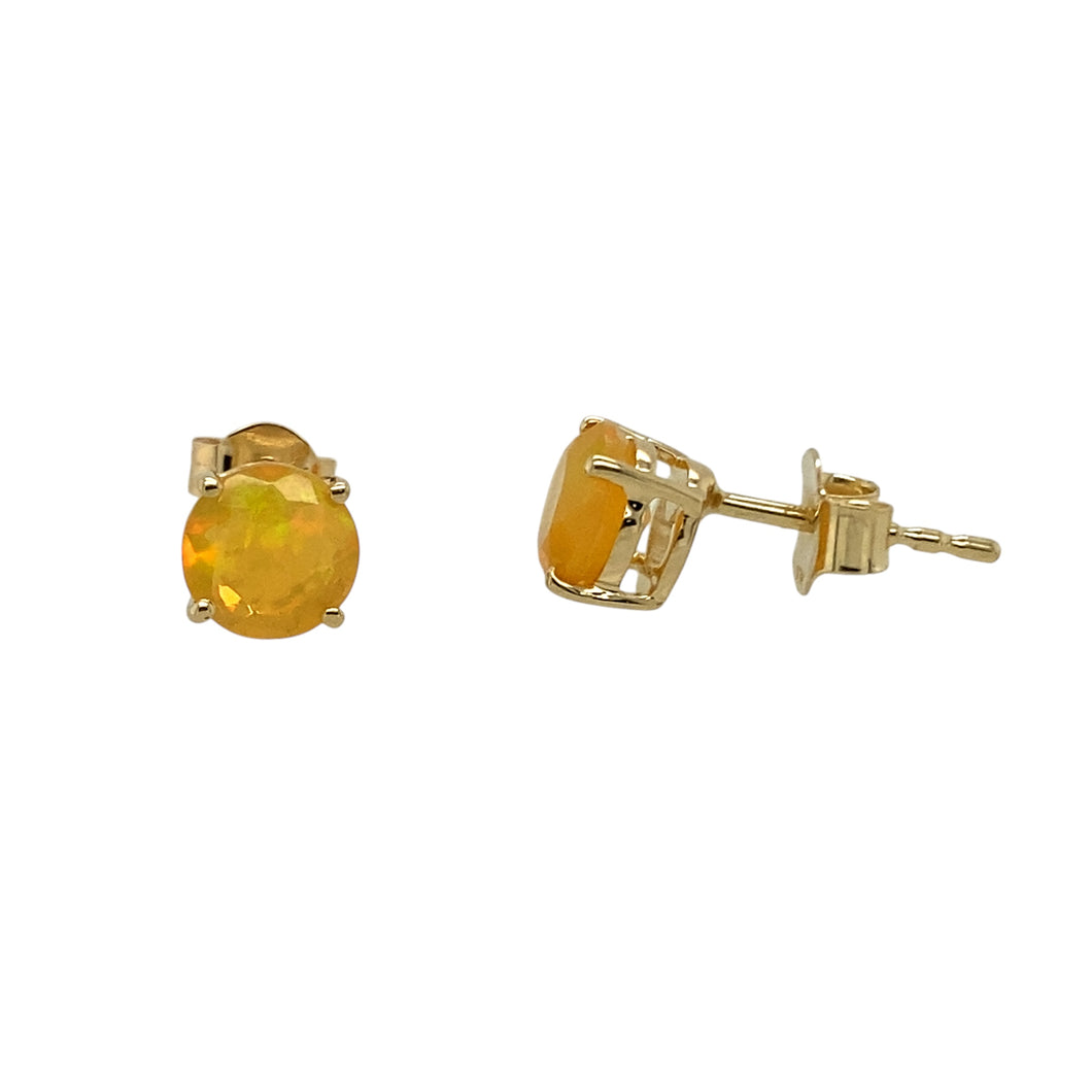 9ct Gold & Yellow Stone Set Stud Earrings