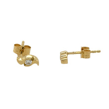 Load image into Gallery viewer, 18ct Gold &amp; Diamond Set Swirl Stud Earrings
