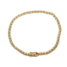 Load image into Gallery viewer, 14ct Gold &amp; Cubic Zirconia Set 7.5&quot; Bracelet
