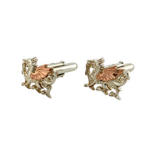 Load image into Gallery viewer, Preowned 925 Silver with 9ct Rose Gold Clogau Welsh Dragon Cufflinks with the weight 8.18 grams
