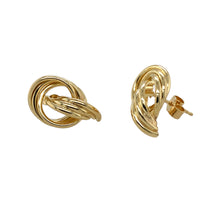 Load image into Gallery viewer, 9ct Gold Multi Band Twist Circle Stud Earrings
