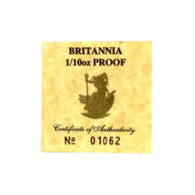 Load image into Gallery viewer, 1987 1/10 Ounce 22ct Gold Britannia Coin
