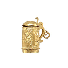 Load image into Gallery viewer, 9ct Gold Patterned Opening Tankard Charm
