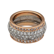 Load image into Gallery viewer, 18ct Gold &amp; Diamond Set Wide Band Ring
