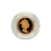 Load image into Gallery viewer, A 1994 22ct Gold Half Sovereign Queen Elizabeth Coin with a George and the Dragon reverse in a Royal Mint box
