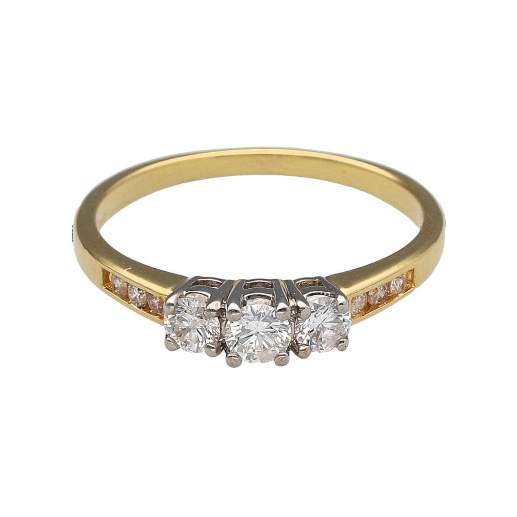 18ct Gold & Diamond Set Trilogy Ring