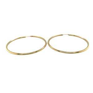 9ct Gold Large Plain Hoop Earrings