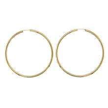 Load image into Gallery viewer, 9ct Gold Large Plain Hoop Earrings
