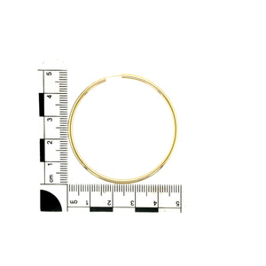 9ct Gold Large Plain Hoop Earrings