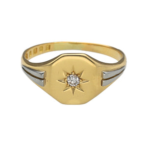 18ct Gold & Diamond Set Signet Ring