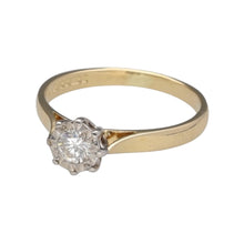 Load image into Gallery viewer, Preowned 9ct Yellow and White Gold &amp; Diamond Illusion Set Solitaire Ring in size L with the weight 1.80 grams. The diamond is approximately 0.25ct
