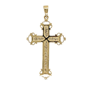 Preowned 9ct Yellow Gold & Cubic Zirconia Set Fancy Cross Pendant with the weight 5.80 grams