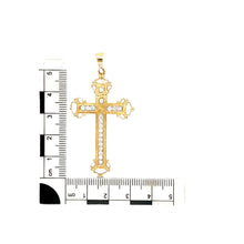 Load image into Gallery viewer, 9ct Gold &amp; Cubic Zirconia Set Fancy Cross Pendant
