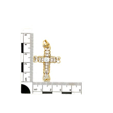 Load image into Gallery viewer, 9ct Gold &amp; Cubic Zirconia Set Fancy Cross Pendant
