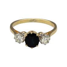 Load image into Gallery viewer, 18ct Gold Diamond &amp; Sapphire Set Trilogy Ring
