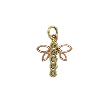 Load image into Gallery viewer, Preowned 9ct Yellow and Rose Gold &amp; White Topaz Set Clogau Dragonfly Pendant with the weight 0.90 grams
