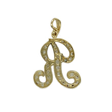 Load image into Gallery viewer, Preowned 9ct Yellow and White Gold &amp; Cubic Zirconia Set &#39;R&#39; Initial Pendant with the weight 3.30 grams
