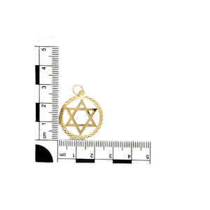 9ct Gold Star of David Patterned Pendant