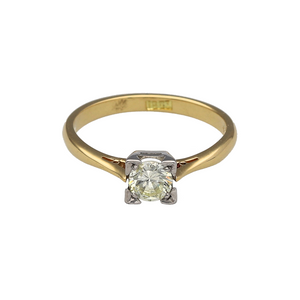 18ct Gold & Diamond Set Solitaire Ring