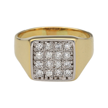 Load image into Gallery viewer, 18ct Gold &amp; Diamond Set Square Signet Ring
