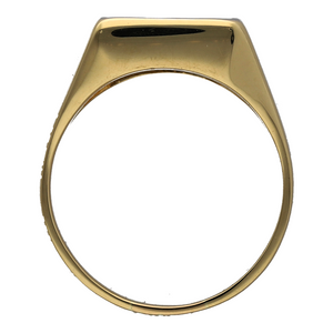 18ct Gold & Diamond Set Square Signet Ring