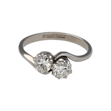 Load image into Gallery viewer, 18ct White Gold &amp; Platinum Diamond Set Double Twist Ring
