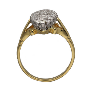 18ct Gold & Diamond Pave Set Marquise Ring