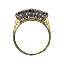 Load image into Gallery viewer, 18ct Gold Diamond &amp; Ruby Set Five Stone Band Ring
