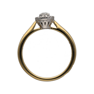 18ct Gold & Diamond Set Halo Solitaire Ring