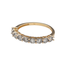 Load image into Gallery viewer, Preowned 9ct Yellow Gold &amp; Diamond Set Band Ring in size N with the weight 1.60 grams. There is approximately 88pt - 1ct of diamond content in total with approximate clarity i2 and colour L - M
