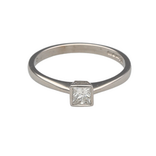 Load image into Gallery viewer, 18ct White Gold &amp; Diamond Rubover Set Solitaire Ring
