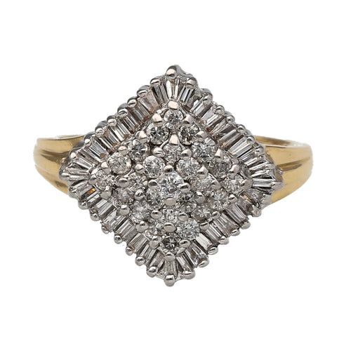 18ct Gold & Diamond Set Cluster Ring