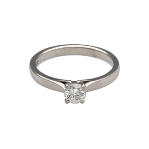 18ct White Gold & Diamond Set Solitaire Ring