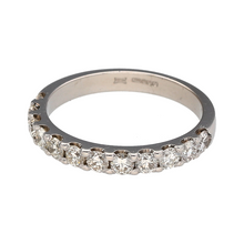 Load image into Gallery viewer, Preowned 18ct White Gold &amp; Diamond Set Band Ring in size M with the weight 3 grams. The front of the band is 3mm wide and there is approximately 48pt of diamond content set in total
