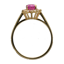 Load image into Gallery viewer, 18ct Gold Diamond &amp; Pink Sapphire Set Cluster Ring
