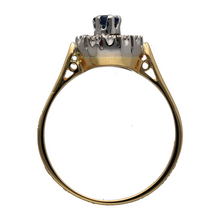 Load image into Gallery viewer, 18ct Gold Diamond &amp; Sapphire Set Delicate Cluster Ring
