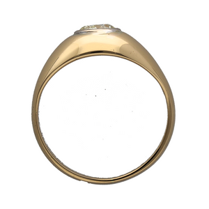 18ct Gold & Diamond Set Solitaire Band Ring