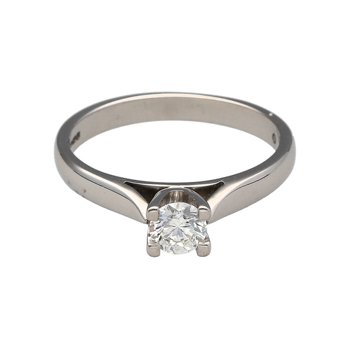 18ct White Gold & Diamond Set Solitaire Ring